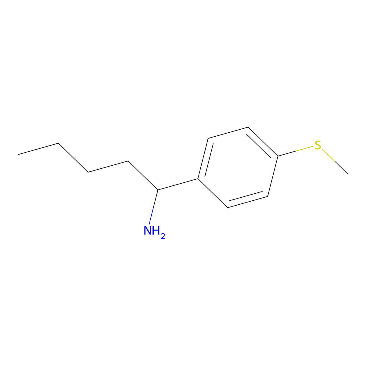 1-[4-(Methylsulfanyl)phenyl]pentan-1-amine molecular structure, CAS 1270559-41-5
