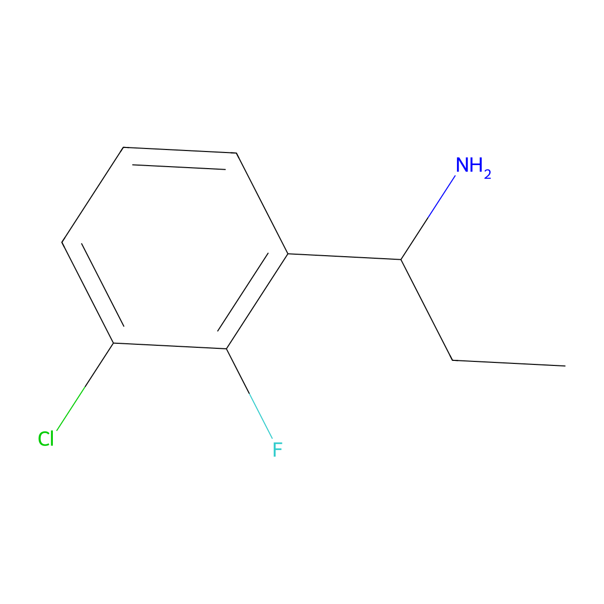 1-(3-Chloro-2-fluorophenyl)propan-1-amine molecular structure, CAS 1270559-65-3