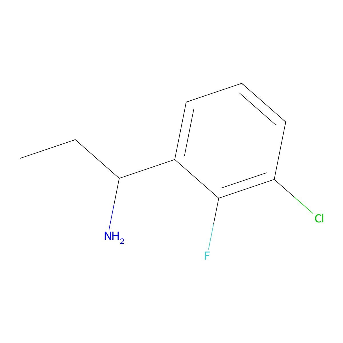 1-(3-Chloro-2-fluorophenyl)propan-1-amine molecular structure, CAS 1270559-65-3