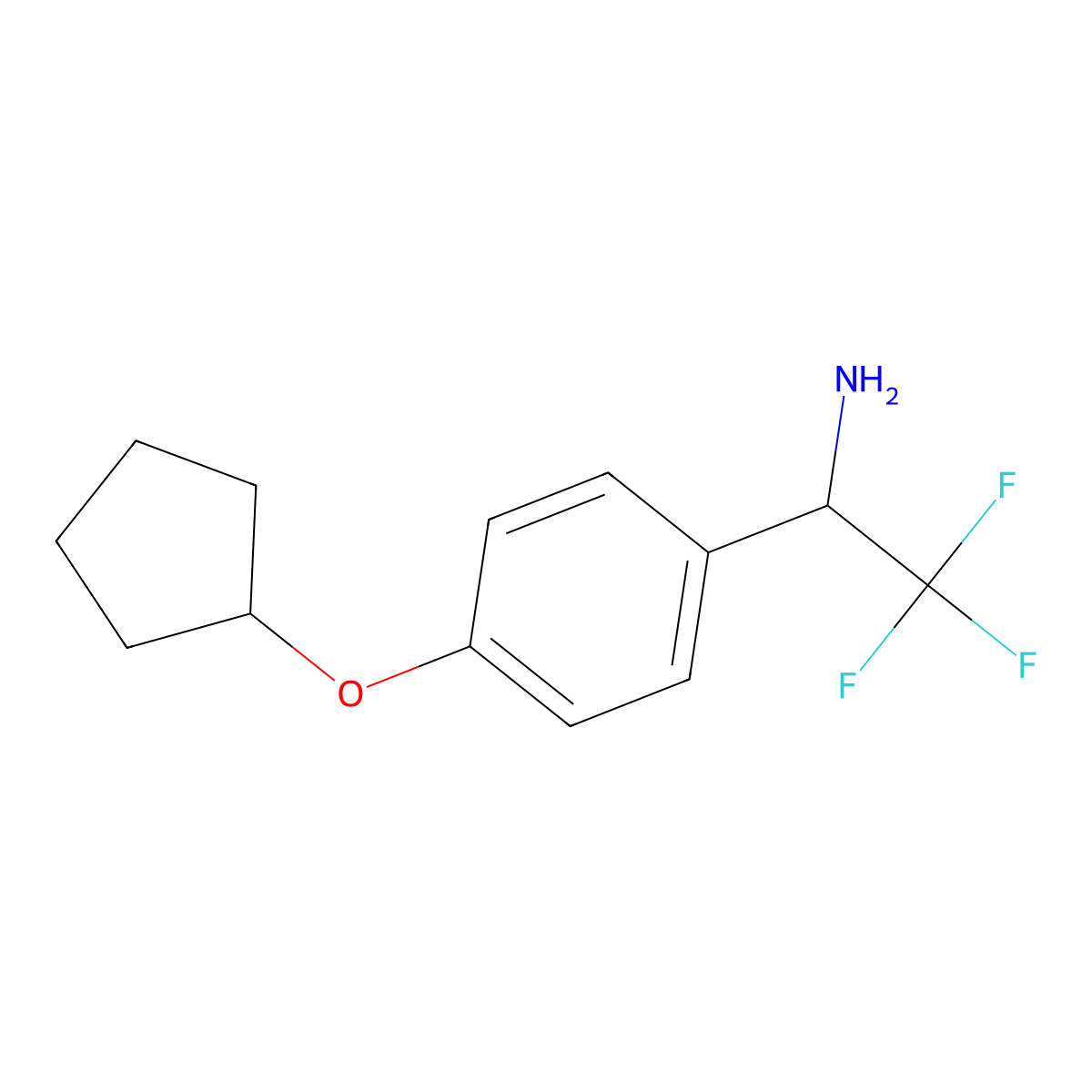 1-(4-Cyclopentyloxyphenyl)-2,2,2-trifluoroethylamine molecular structure, CAS 1270560-26-3