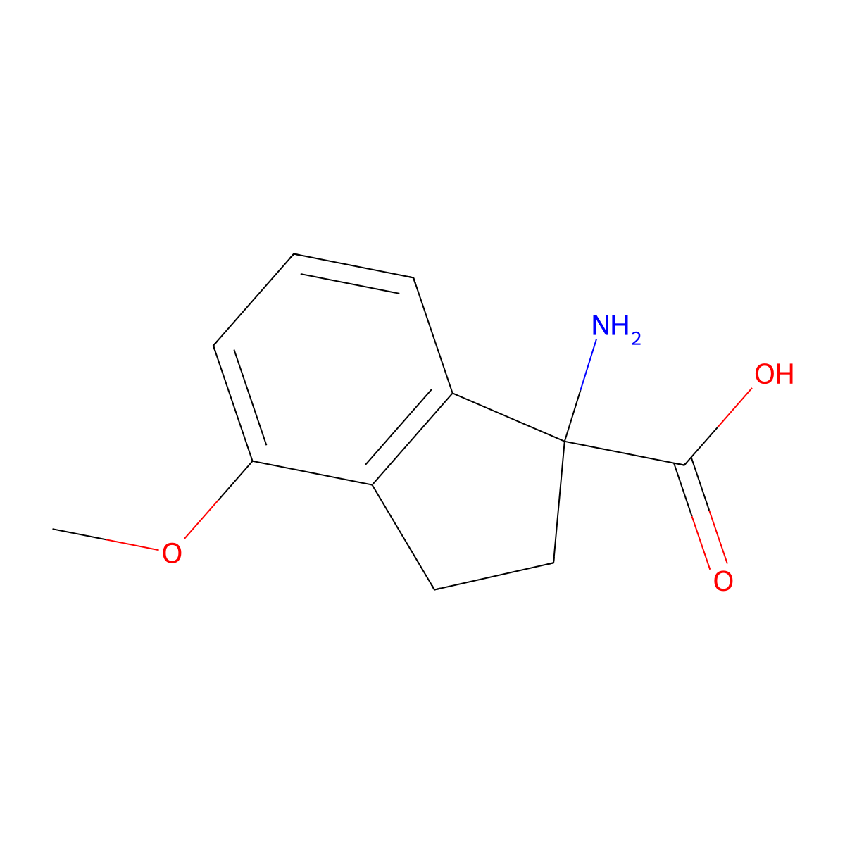 1-Amino-4-methoxy-2,3-dihydro-1H-indene-1-carboxylic acid molecular structure, CAS 1270560-56-9