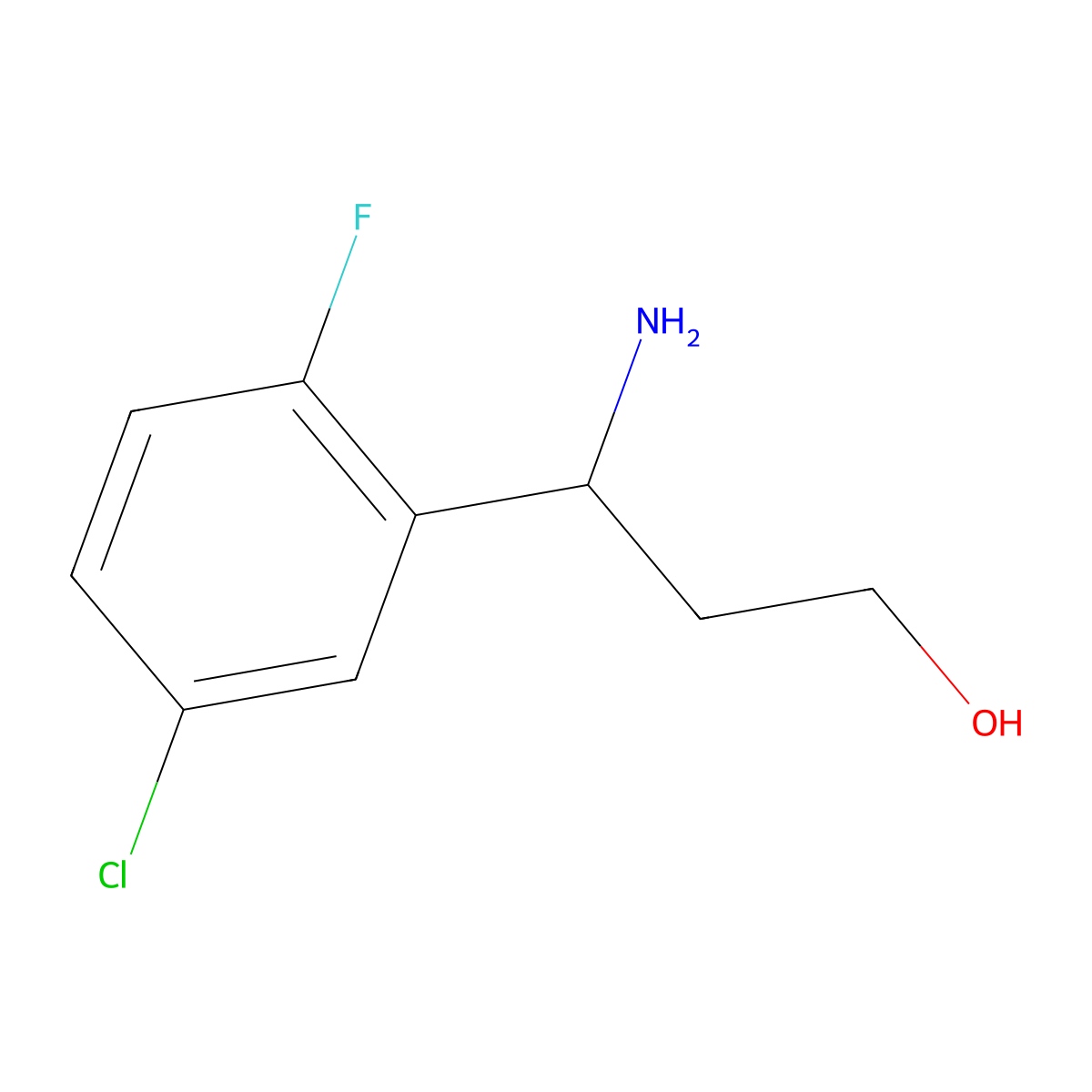 3-Amino-3-(5-chloro-2-fluorophenyl)propan-1-ol molecular structure, CAS 1270561-13-1
