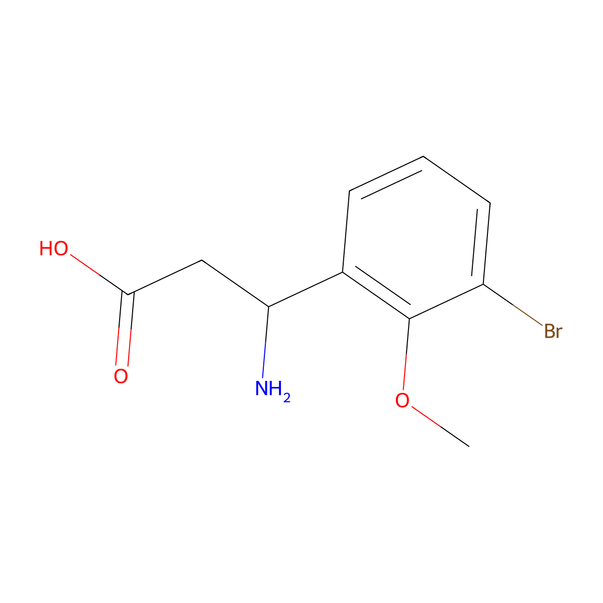 3-Amino-3-(3-bromo-2-methoxyphenyl)propanoic acid molecular structure, CAS 1270561-77-7