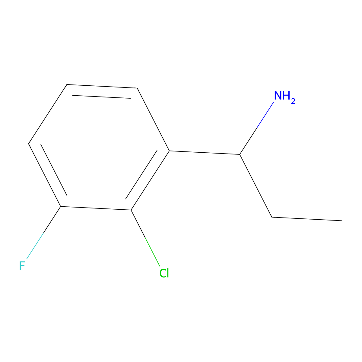 1-(2-Chloro-3-fluorophenyl)propan-1-amine molecular structure, CAS 1270562-29-2