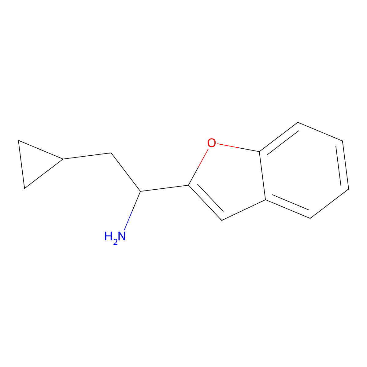 1-(Benzofuran-2-yl)-2-cyclopropylethan-1-amine molecular structure, CAS 1270562-53-2