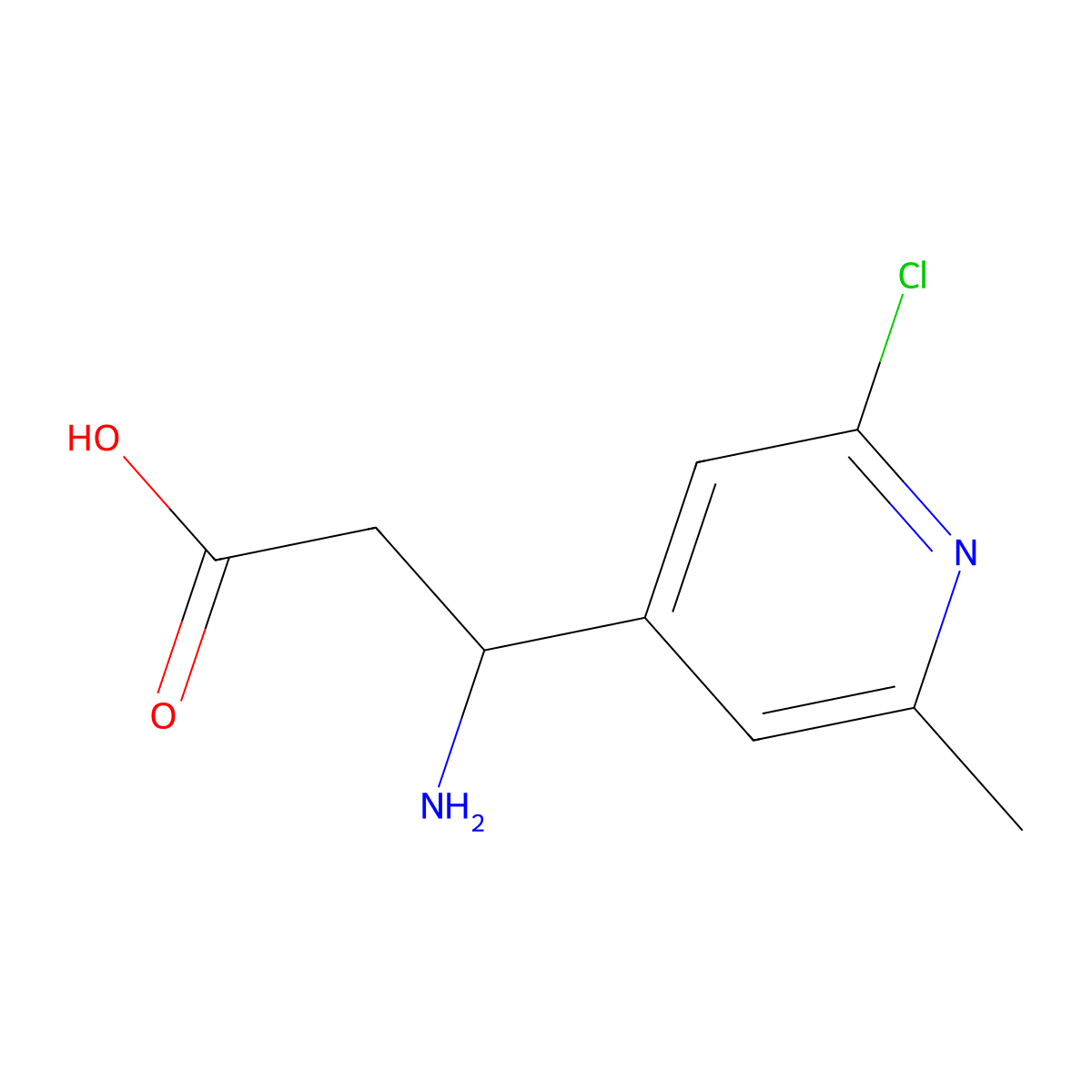 3-Amino-3-(2-chloro-6-methylpyridin-4-yl)propanoic acid molecular structure, CAS 1270562-92-9