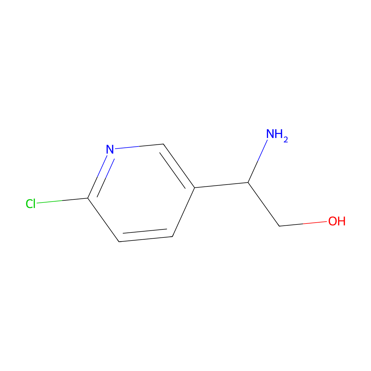 2-Amino-2-(6-chloropyridin-3-yl)ethan-1-ol molecular structure, CAS 1270563-05-7