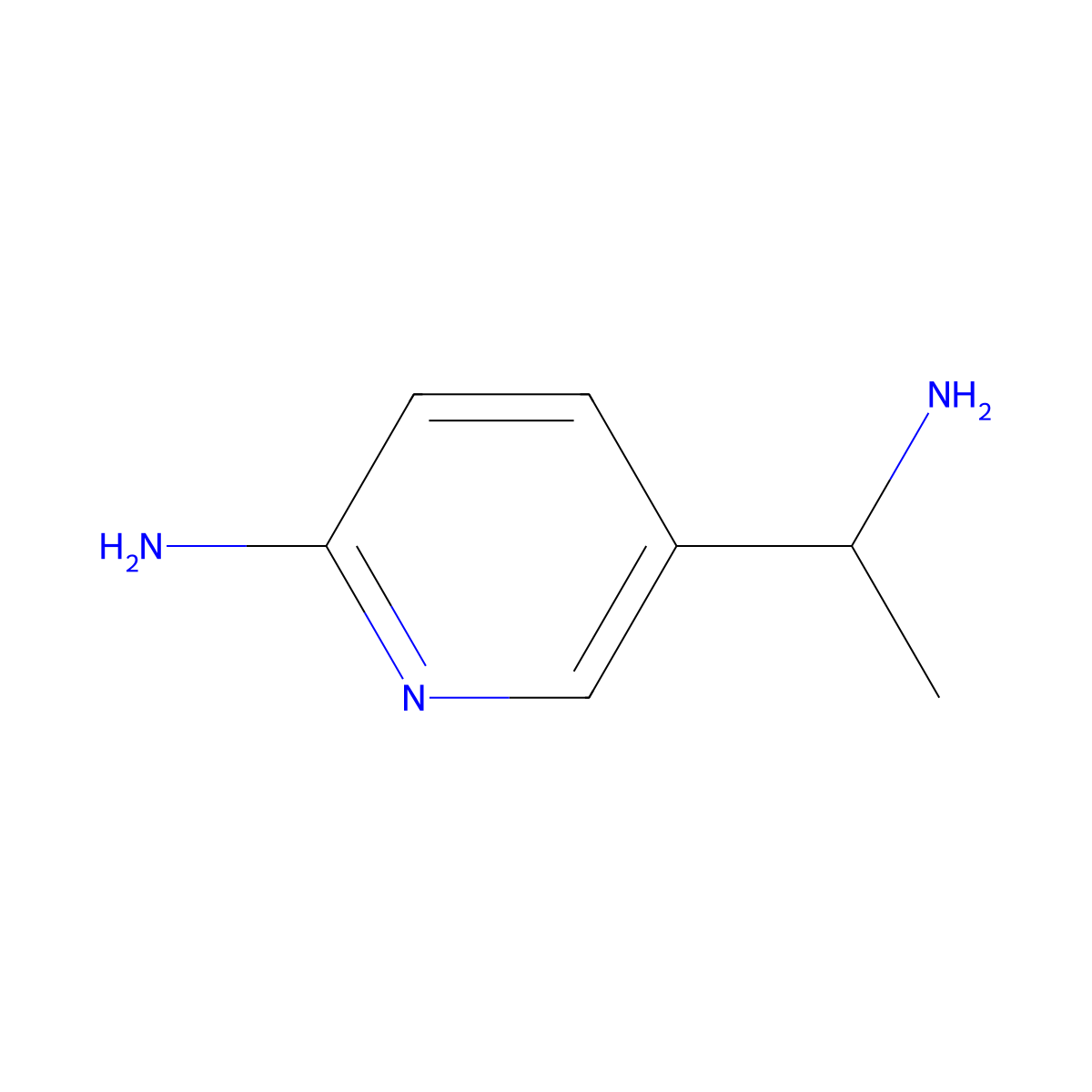 5-(1-Aminoethyl)pyridin-2-amine molecular structure, CAS 1270566-03-4