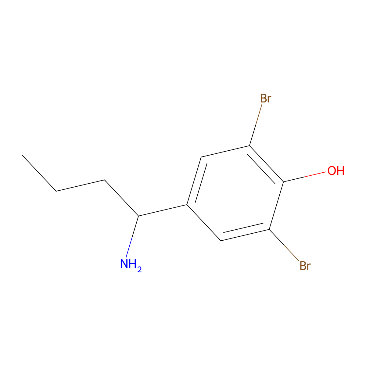 4-(1-Aminobutyl)-2,6-dibromophenol molecular structure, CAS 1270568-72-3