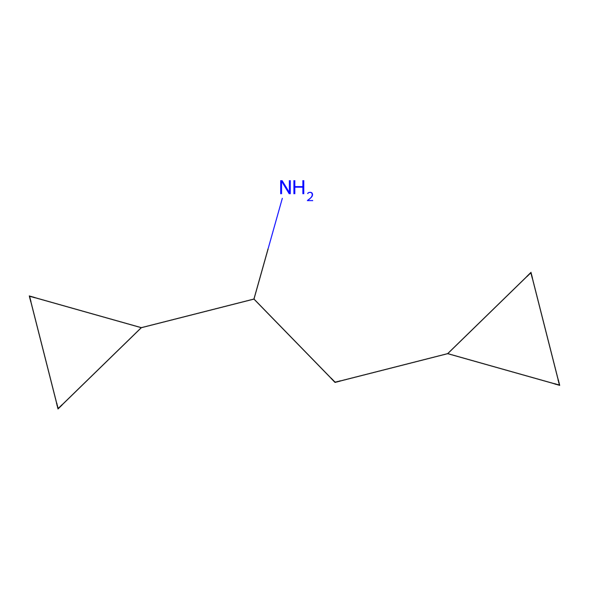 1,2-Dicyclopropylethan-1-amine molecular structure, CAS 1270569-81-7
