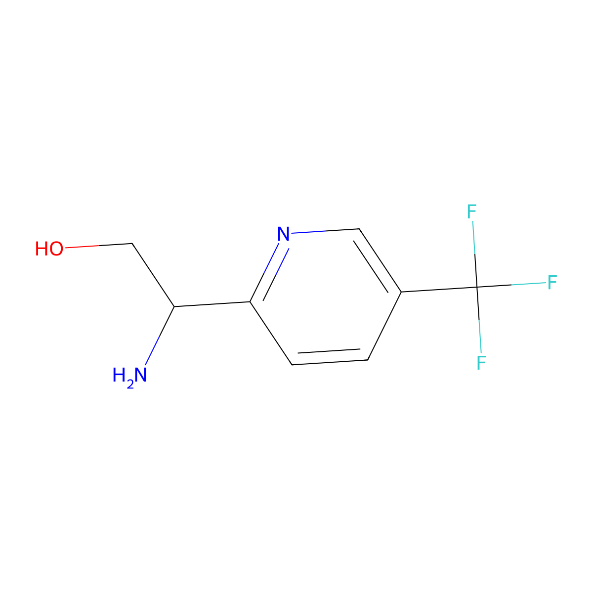 2-Amino-2-[5-(trifluoromethyl)pyridin-2-yl]ethan-1-ol molecular structure, CAS 1270570-01-8