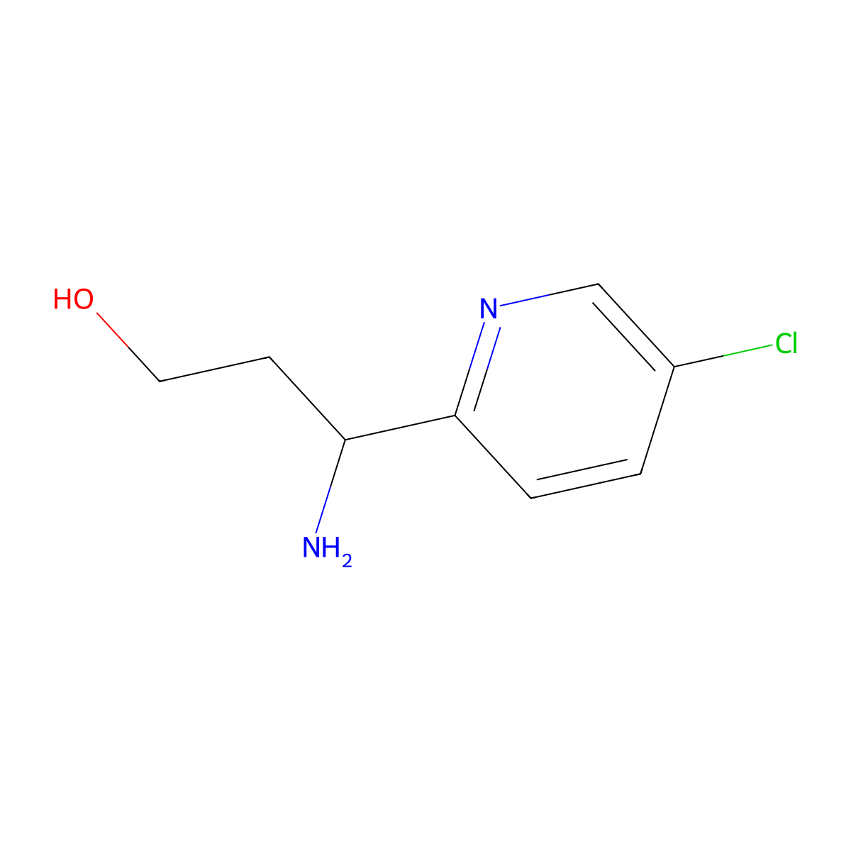3-Amino-3-(5-chloropyridin-2-yl)propan-1-ol molecular structure, CAS 1270570-20-1