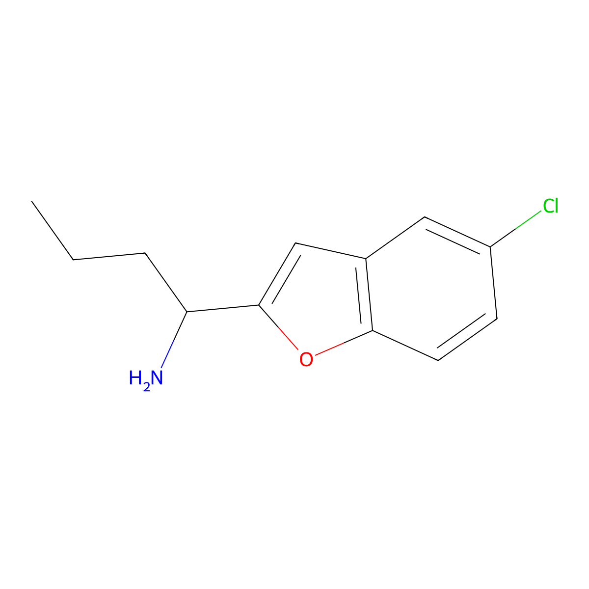 1-(5-Chlorobenzofuran-2-yl)butan-1-amine molecular structure, CAS 1270570-89-2