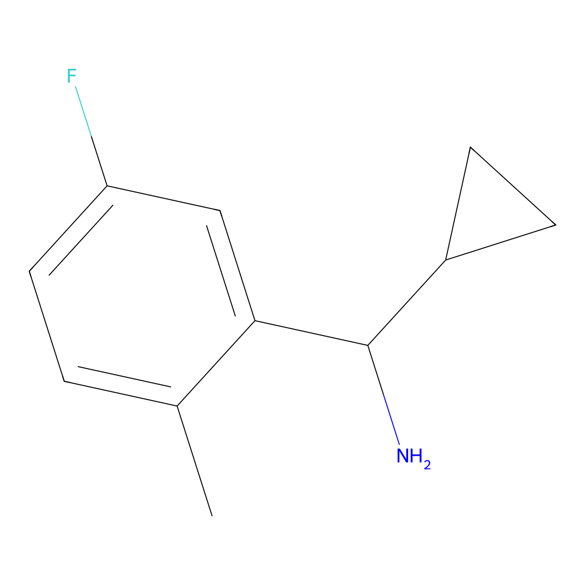 Cyclopropyl(5-fluoro-2-methylphenyl)methanamine molecular structure, CAS 1270570-98-3