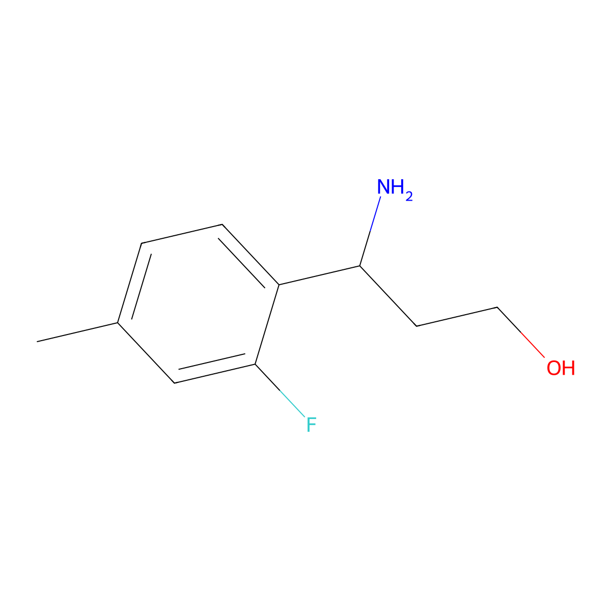 3-Amino-3-(2-fluoro-4-methylphenyl)propan-1-ol molecular structure, CAS 1270571-02-2