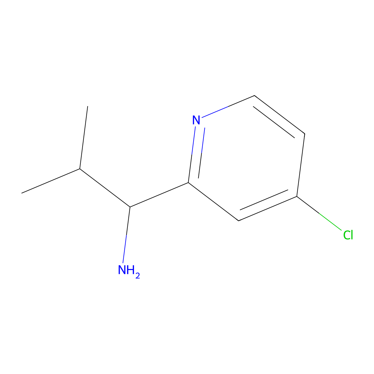 1-(4-Chloropyridin-2-yl)-2-methylpropan-1-amine molecular structure, CAS 1270571-32-8