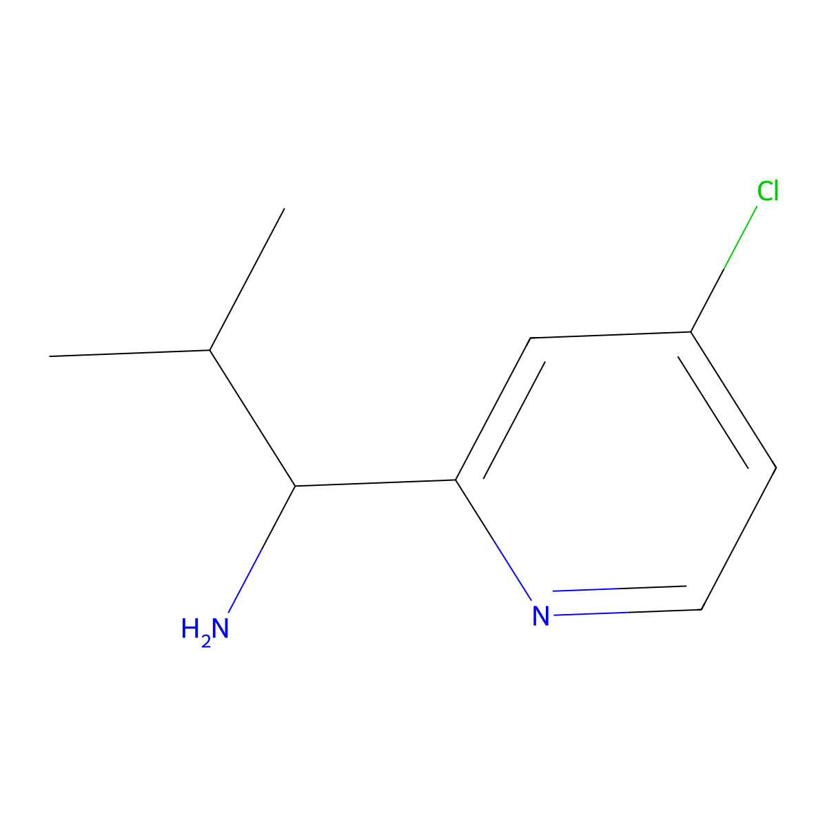 1-(4-Chloropyridin-2-yl)-2-methylpropan-1-amine molecular structure, CAS 1270571-32-8