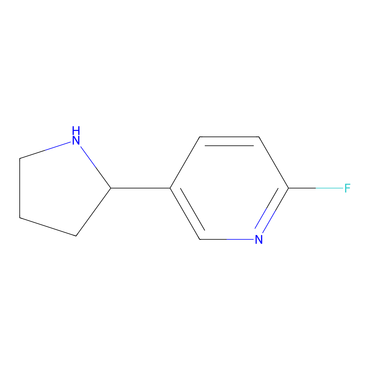 2-Fluoro-5-(pyrrolidin-2-yl)pyridine molecular structure, CAS 1270575-64-8