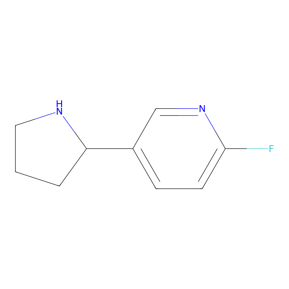 2-Fluoro-5-(pyrrolidin-2-yl)pyridine molecular structure, CAS 1270575-64-8