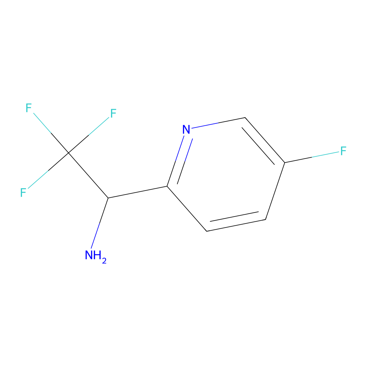 2,2,2-Trifluoro-1-(5-fluoropyridin-2-yl)ethan-1-amine molecular structure, CAS 1270575-81-9