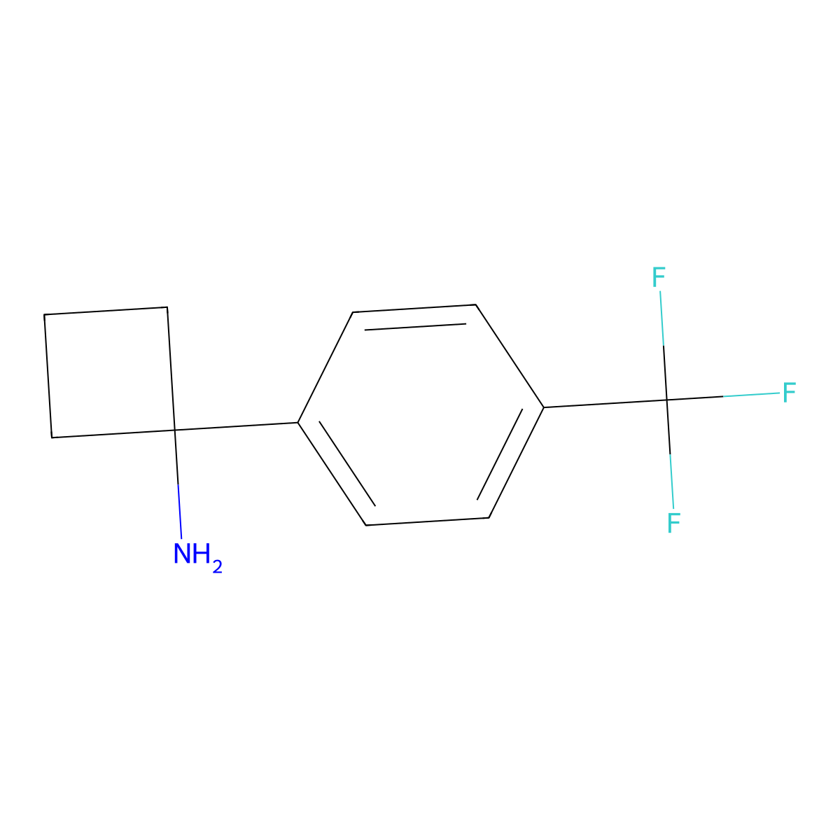 1-(4-(Trifluoromethyl)phenyl)cyclobutanamine molecular structure, CAS 1270577-37-1