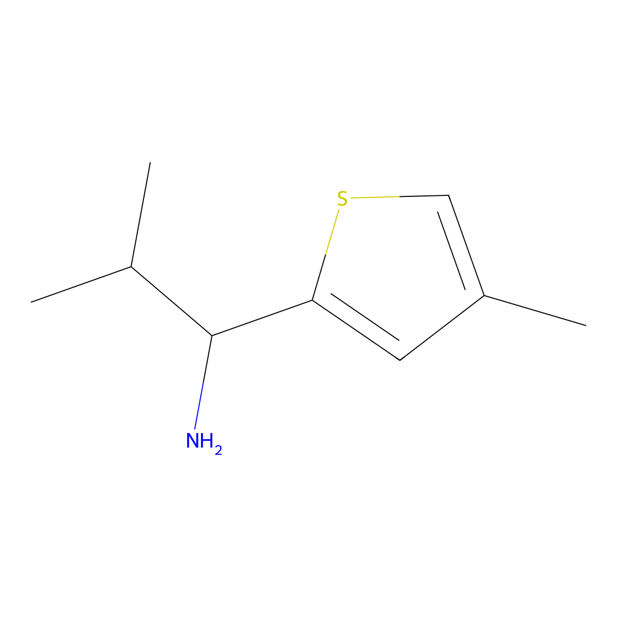 2-Methyl-1-(4-methylthiophen-2-yl)propan-1-amine molecular structure, CAS 1270580-57-8