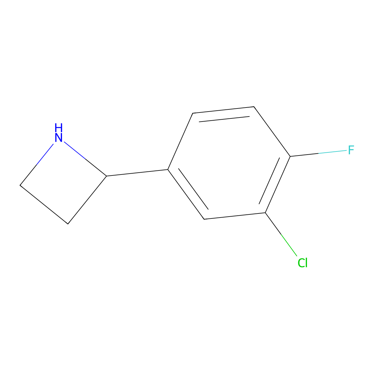 2-(3-Chloro-4-fluorophenyl)azetidine molecular structure, CAS 1270582-08-5