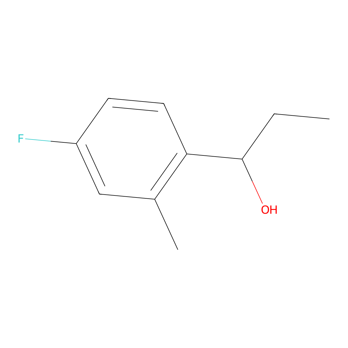 1-(4-Fluoro-2-methylphenyl)propan-1-ol molecular structure, CAS 1270582-94-9