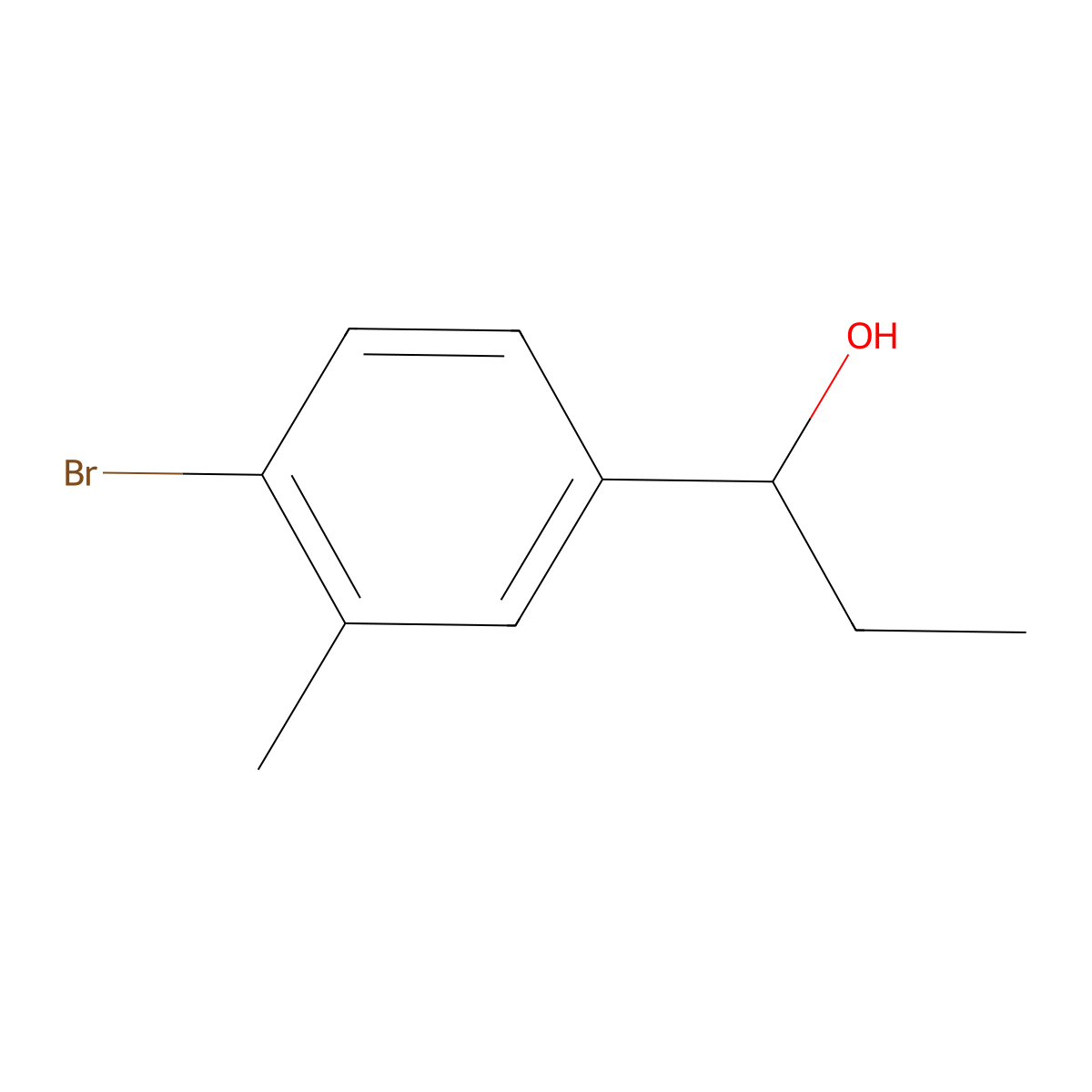 4-Bromo-alpha-ethyl-3-methylbenZenemethanol molecular structure, CAS 1270583-06-6