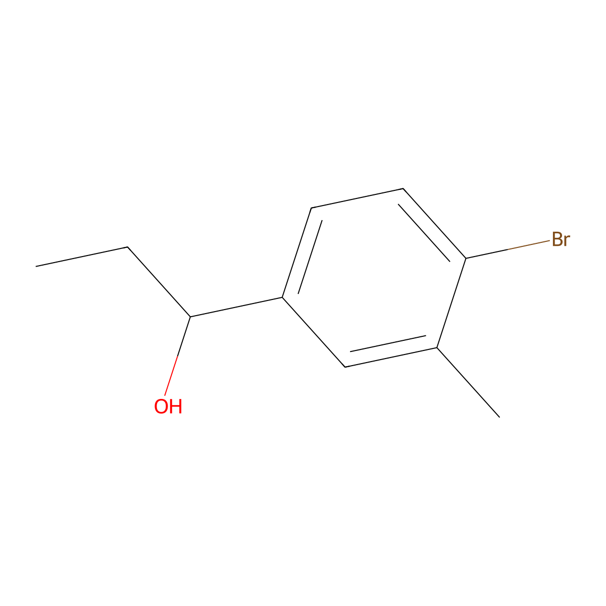 4-Bromo-alpha-ethyl-3-methylbenZenemethanol molecular structure, CAS 1270583-06-6