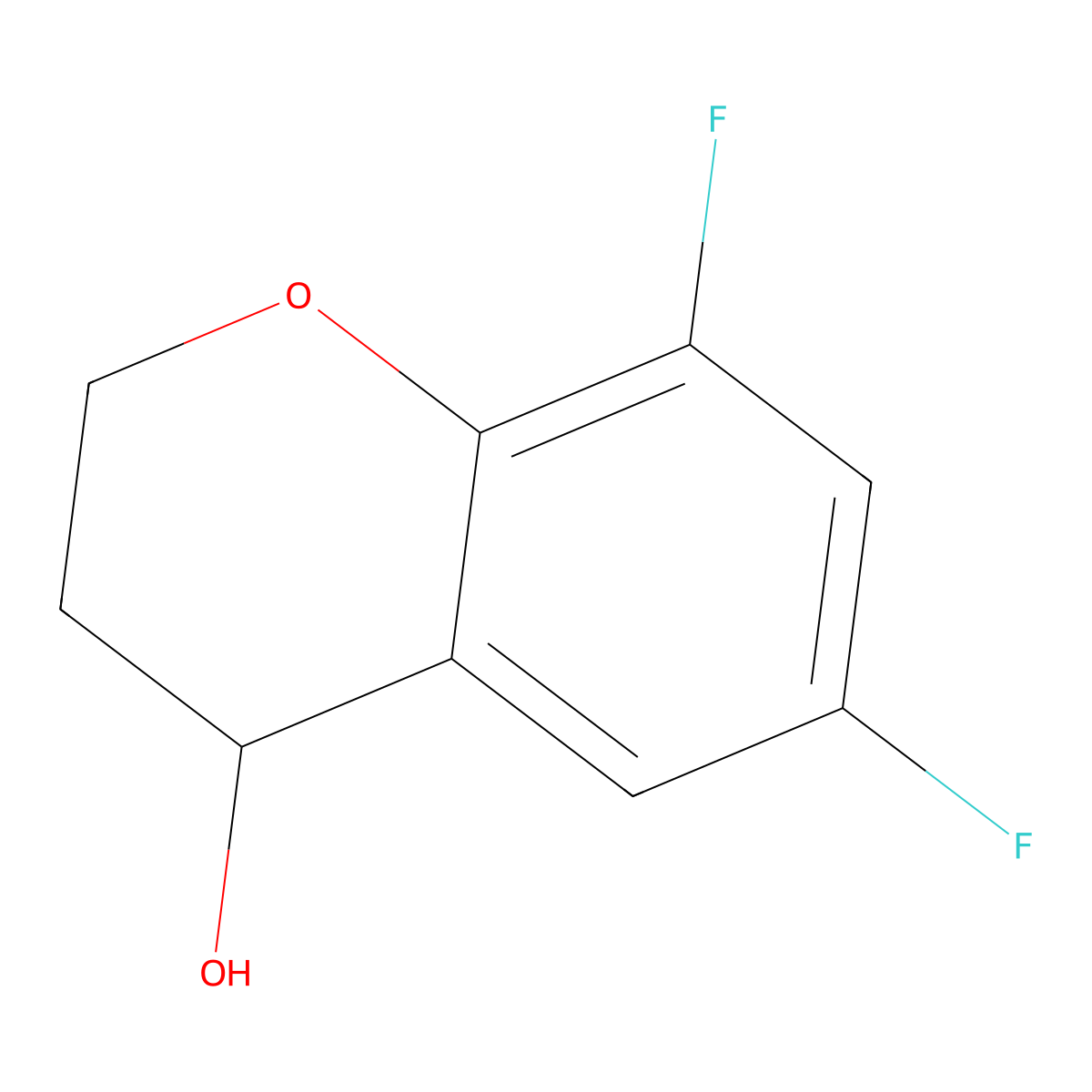6,8-difluoro-3,4-dihydro-2H-1-benzopyran-4-ol molecular structure, CAS 1270583-11-3