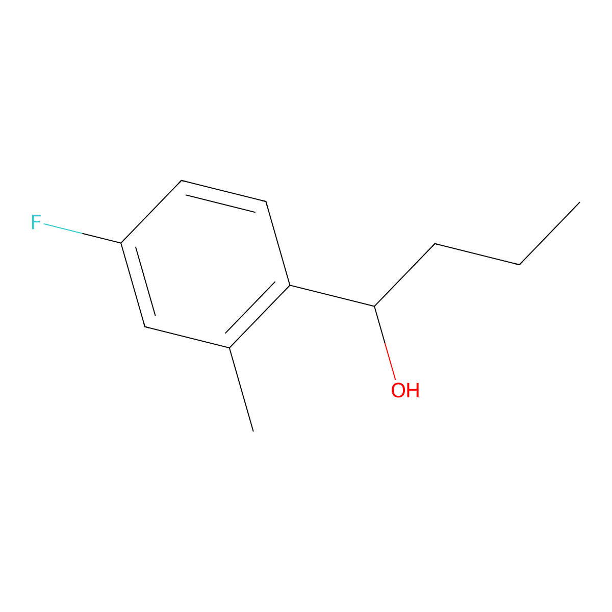 1-(4-Fluoro-2-methylphenyl)-1-butanol molecular structure, CAS 1270583-86-2