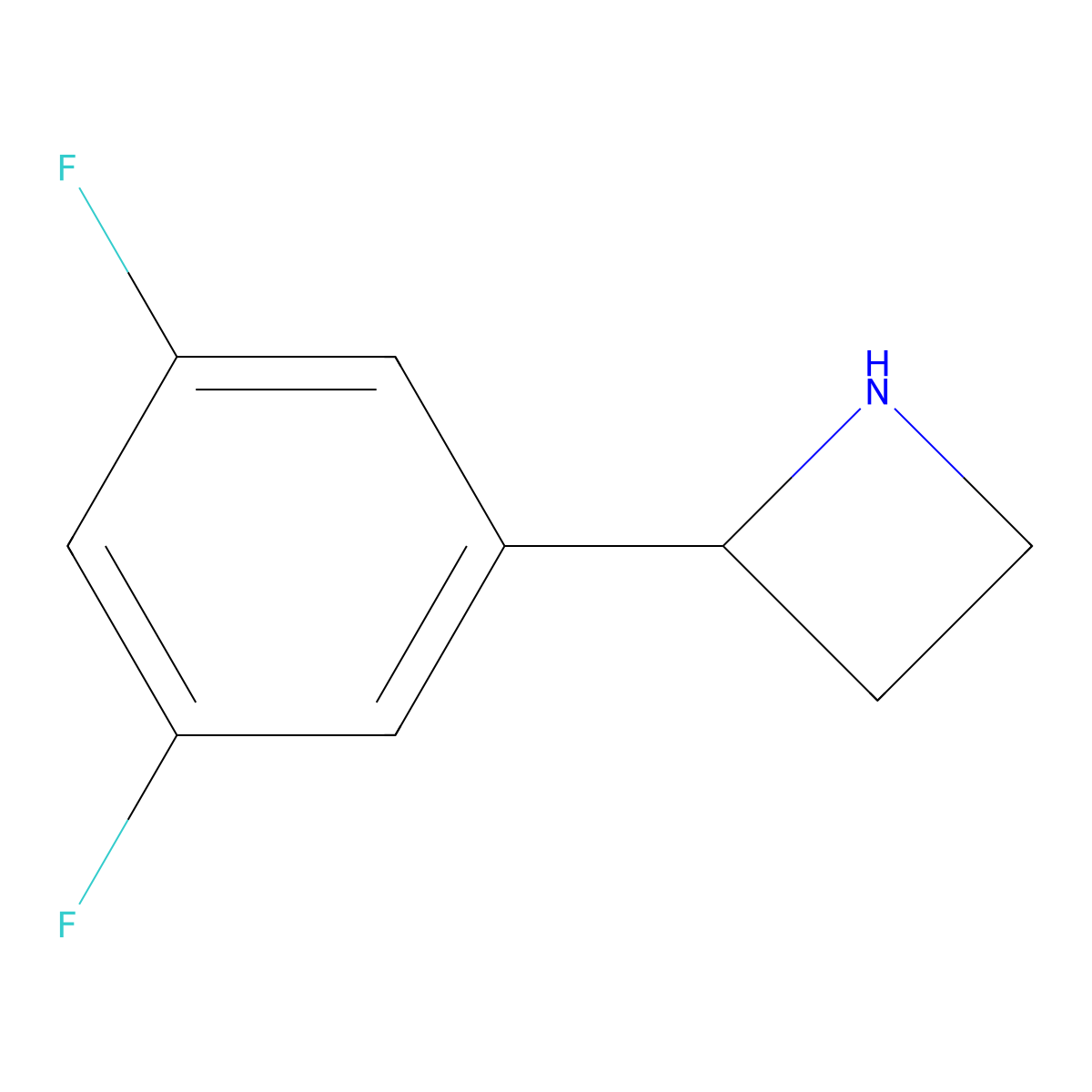 2-(3,5-Difluorophenyl)azetidine molecular structure, CAS 1270583-88-4