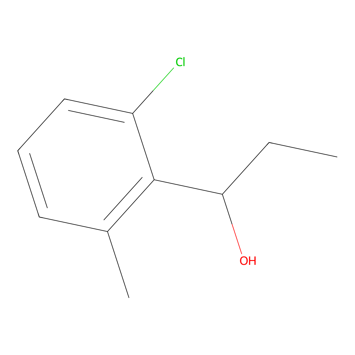 1-(2-Chloro-6-methylphenyl)propan-1-ol molecular structure, CAS 1270584-32-1