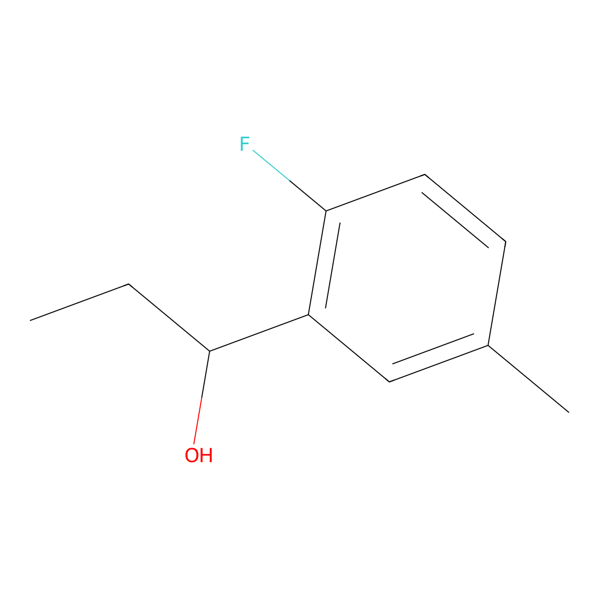 a-Ethyl-2-fluoro-5-methylbenzenemethanol molecular structure, CAS 1270584-61-6