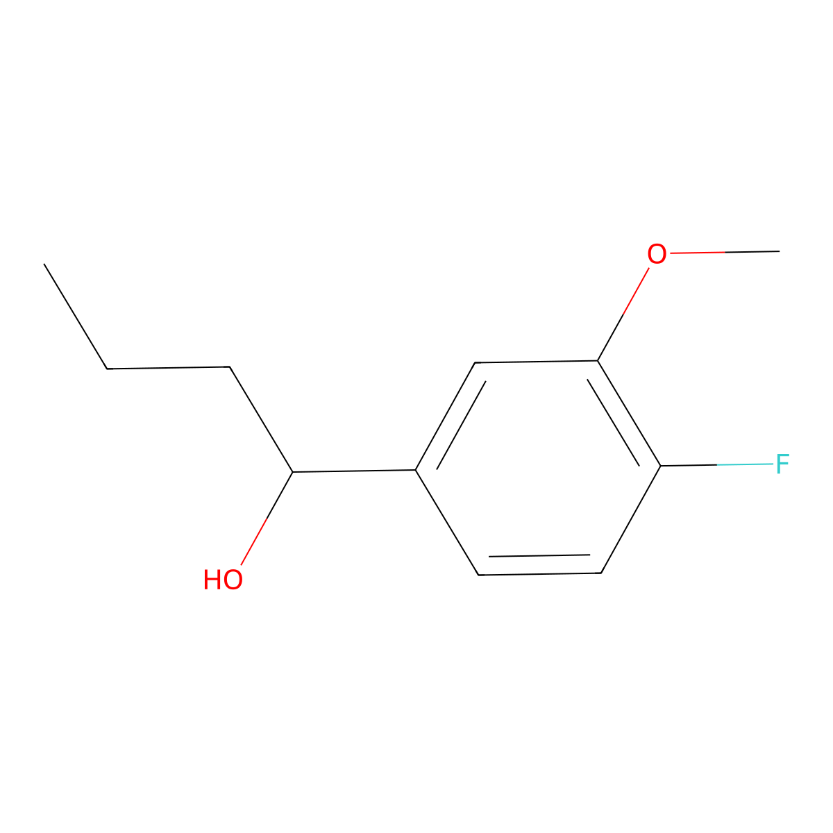 4-Fluoro-3-methoxy-alpha-propylbenZenemethanol molecular structure, CAS 1270584-63-8