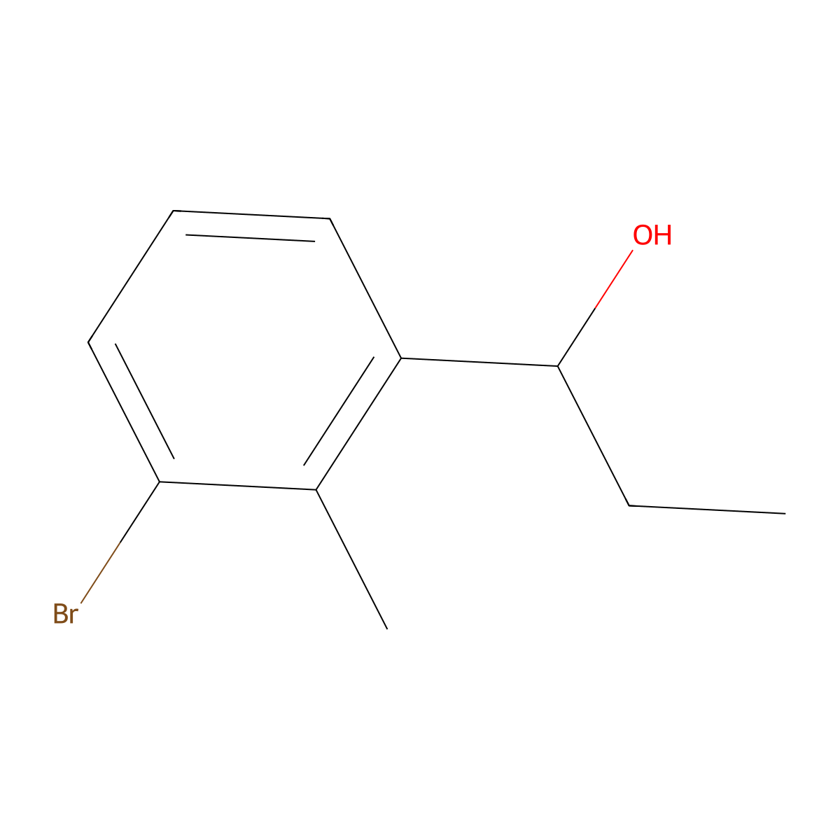 1-(3-Bromo-2-methylphenyl)propan-1-ol molecular structure, CAS 1270584-65-0