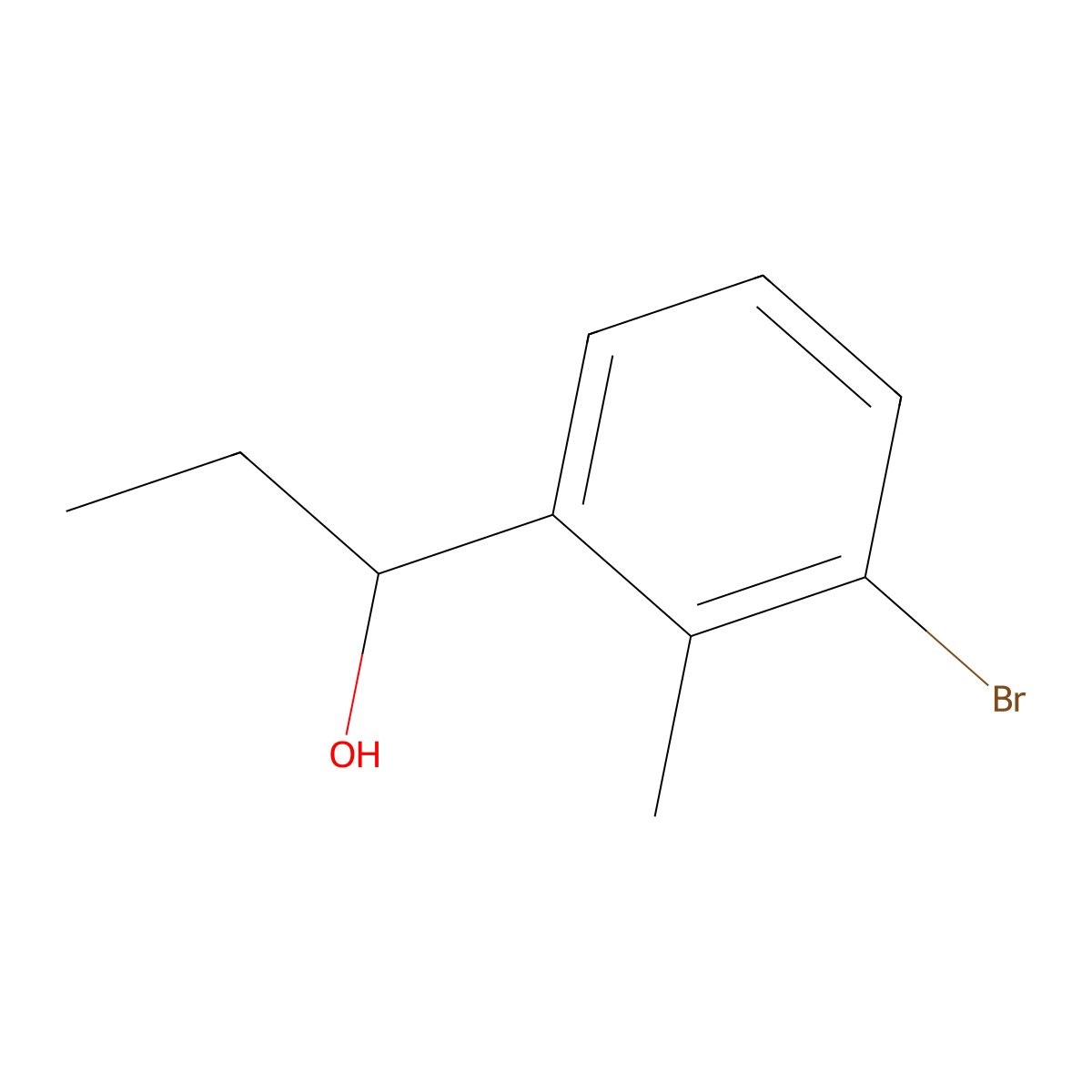 1-(3-Bromo-2-methylphenyl)propan-1-ol molecular structure, CAS 1270584-65-0