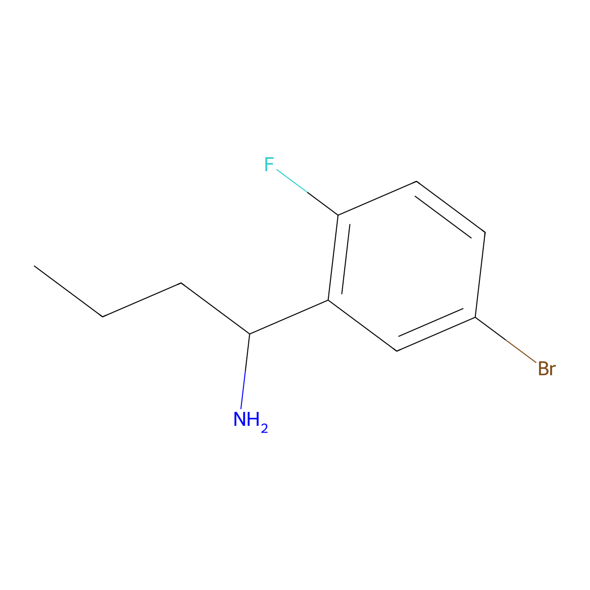 1-(5-Bromo-2-fluorophenyl)butan-1-amine molecular structure, CAS 1270585-22-2