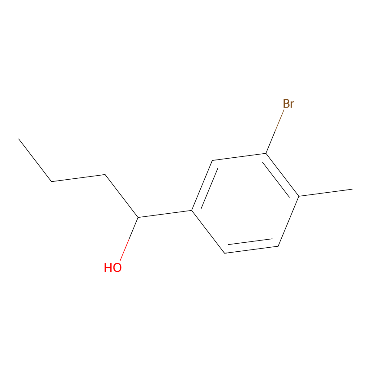 3-Bromo-4-methyl-alpha-propylbenZenemethanol molecular structure, CAS 1270585-28-8