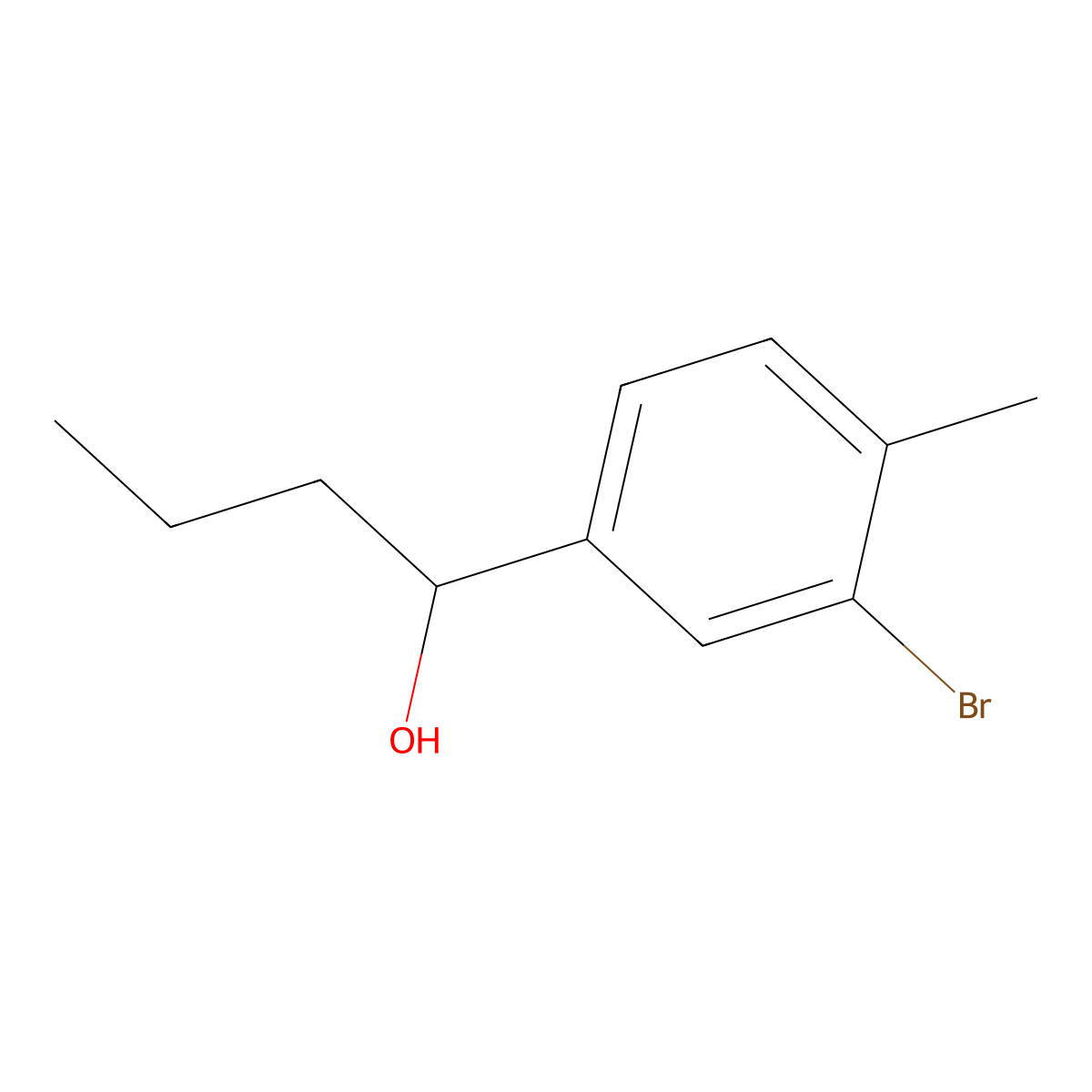 3-Bromo-4-methyl-alpha-propylbenZenemethanol molecular structure, CAS 1270585-28-8