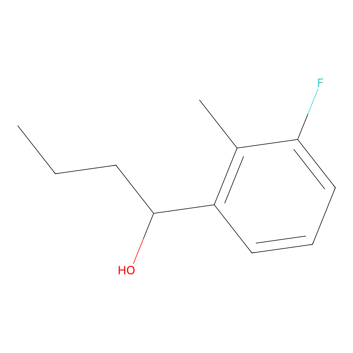 1-(3-Fluoro-2-methylphenyl)butan-1-ol molecular structure, CAS 1270585-67-5