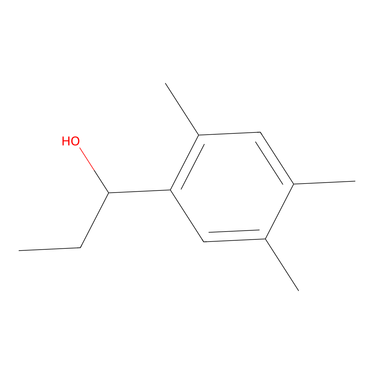 1-(2,4,5-Trimethylphenyl)-1-propanol molecular structure, CAS 1270585-89-1