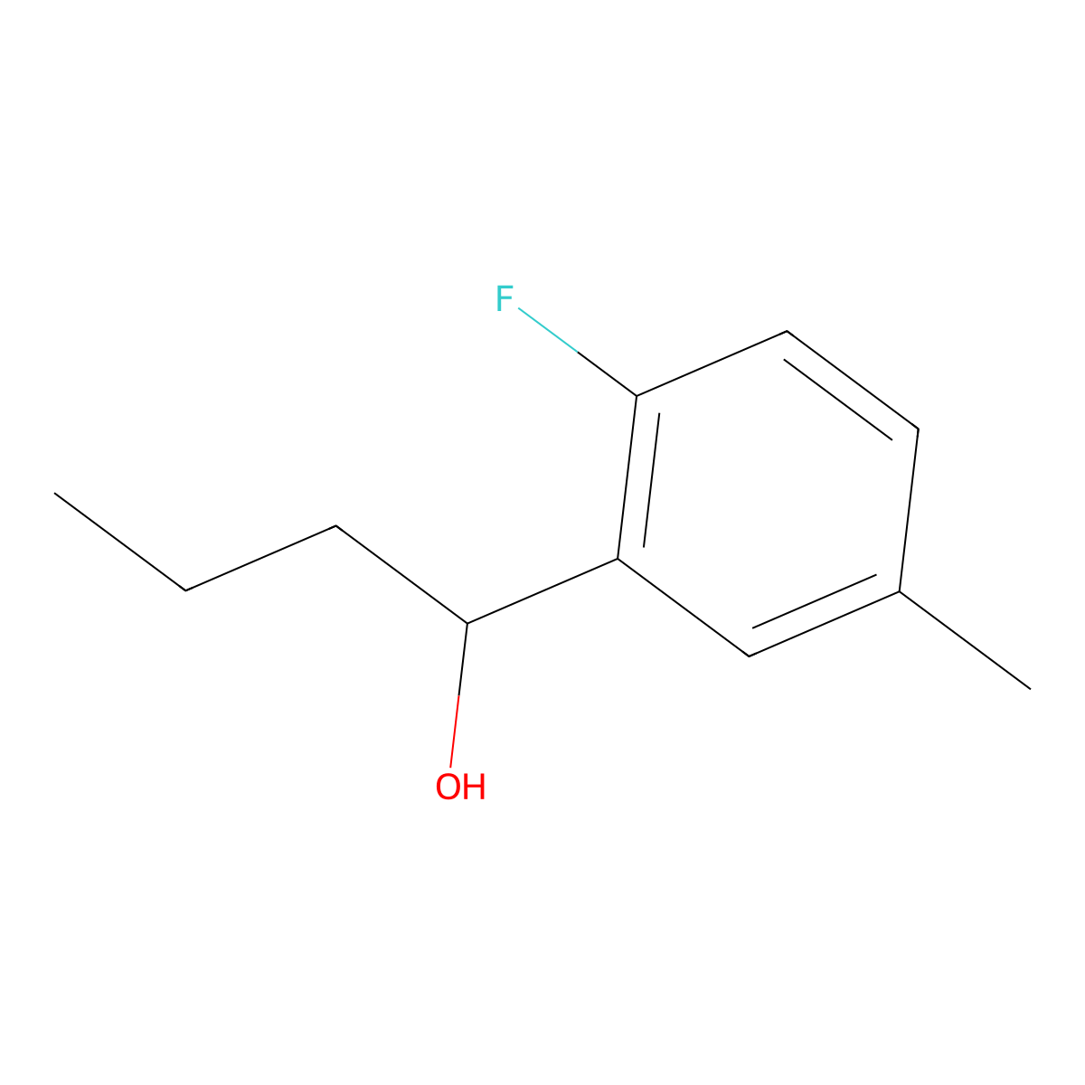2-Fluoro-5-methyl-alpha-propylbenzenemethanol molecular structure, CAS 1270586-06-5