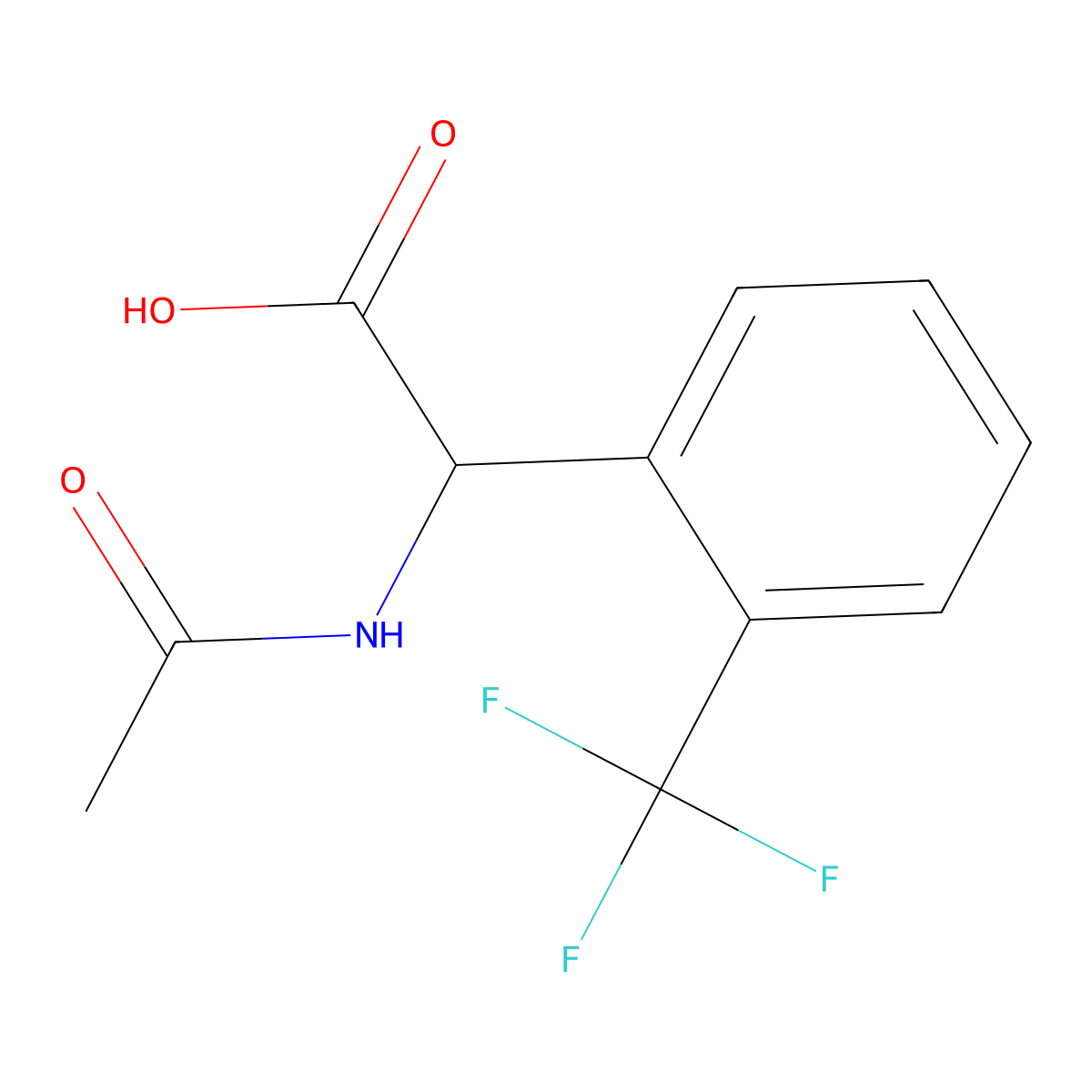 2-Acetamido-2-[2-(trifluoromethyl)phenyl]acetic acid molecular structure, CAS 1270592-08-9