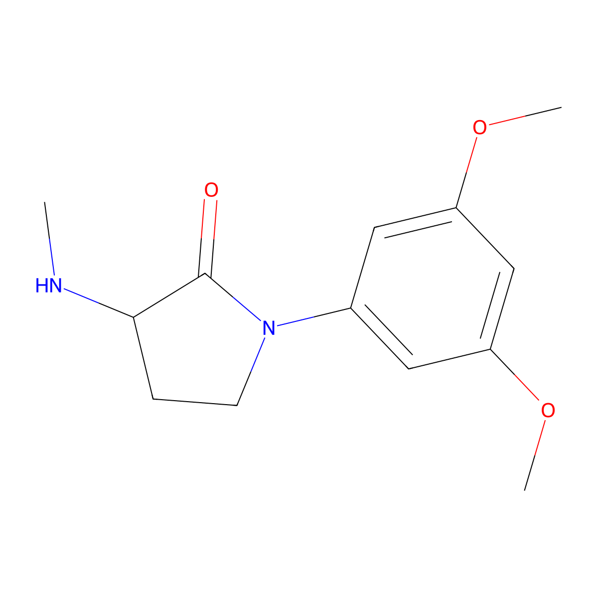 1-(3,5-Dimethoxyphenyl)-3-(methylamino)pyrrolidin-2-one molecular structure, CAS 1270608-55-3