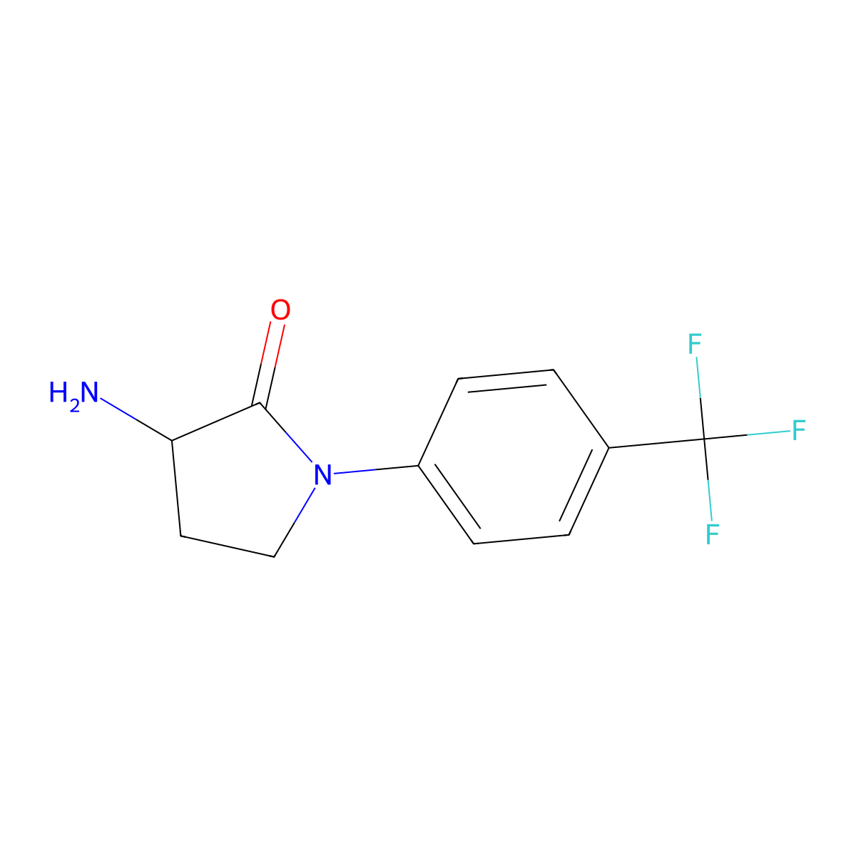 3-Amino-1-[4-(trifluoromethyl)phenyl]pyrrolidin-2-one molecular structure, CAS 1270609-80-7