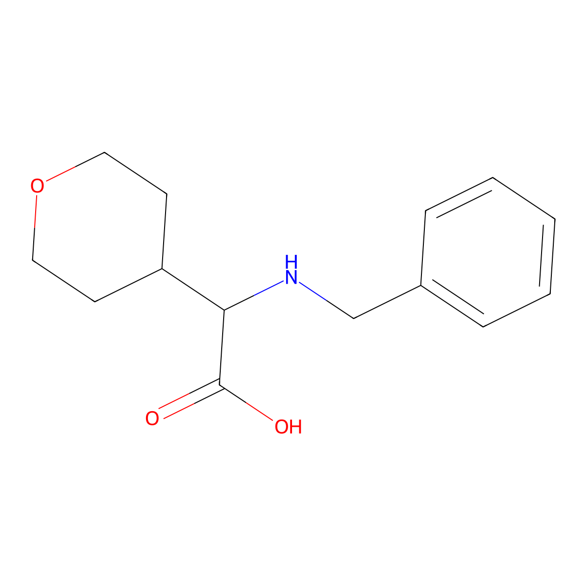 2-(Benzylamino)-2-(oxan-4-yl)acetic acid molecular structure, CAS 1270649-66-5