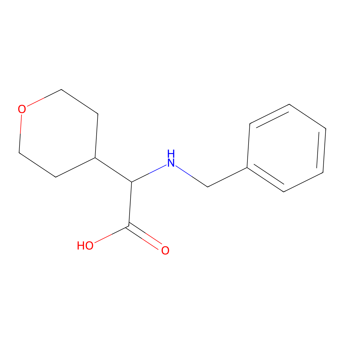 2-(Benzylamino)-2-(oxan-4-yl)acetic acid molecular structure, CAS 1270649-66-5