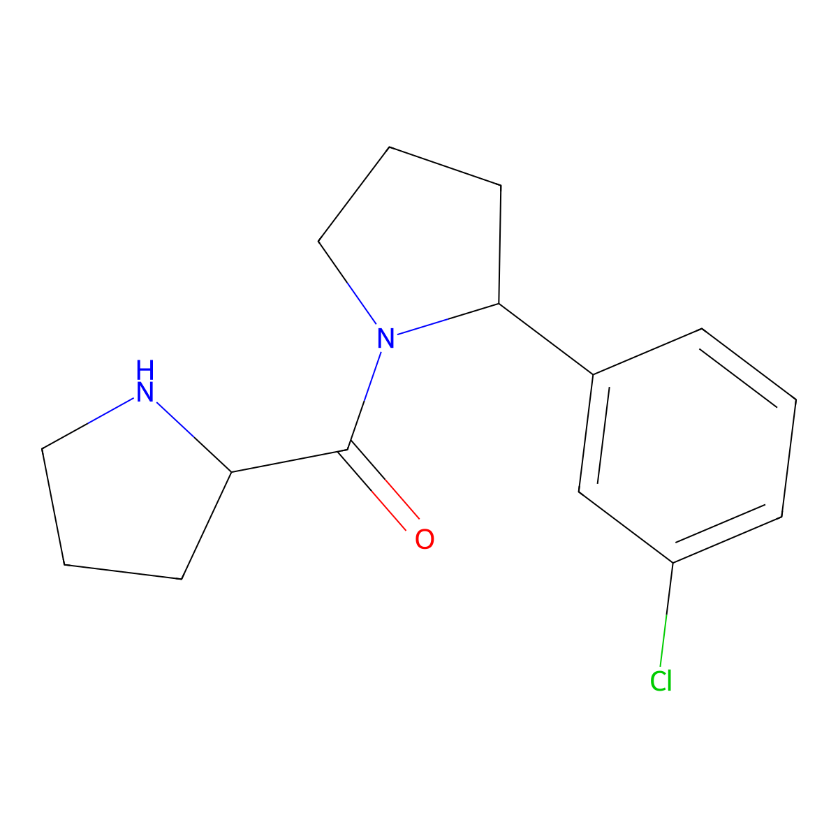 2-(3-Chlorophenyl)-1-(pyrrolidine-2-carbonyl)pyrrolidine molecular structure, CAS 1270650-31-1